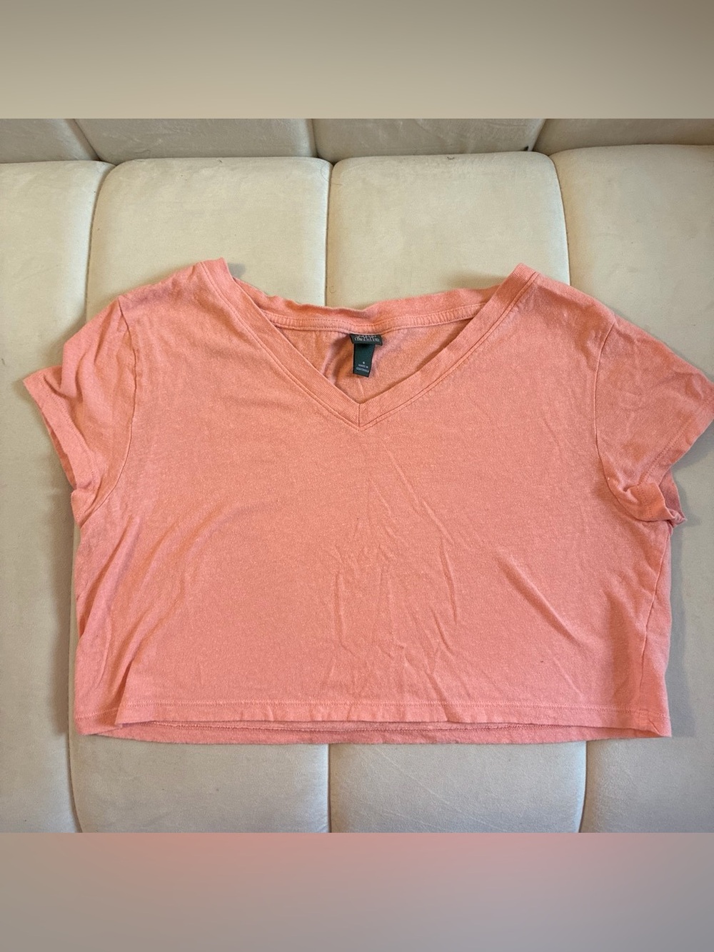 wild fable Coral Pink V-Neck Crop Top